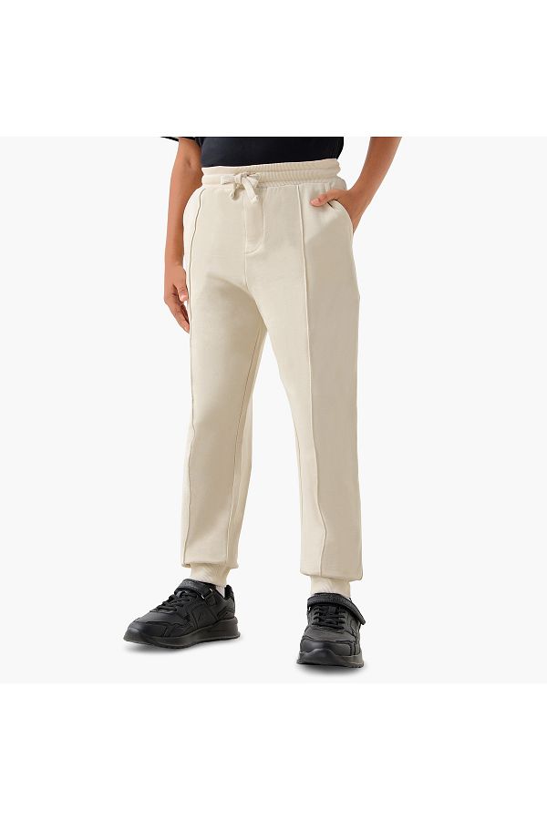 Juniors-Solid Joggers with Pockets and Drawstring Closure 1