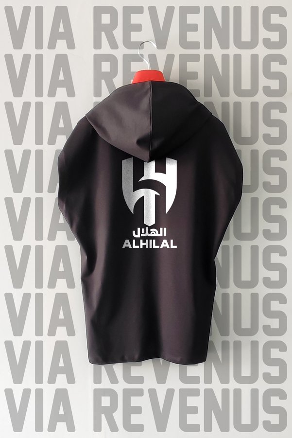 Vordevia Al Hilal Front and Back Printed Zero Sleeve Hooded 100% Cotton Sports Tshirt