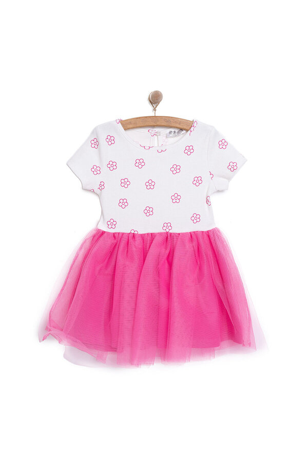 ebebek Hello Baby HelloBaby Kız Bebek Basic Elbise Bisiklet Yaka Kısa Kol Pembe