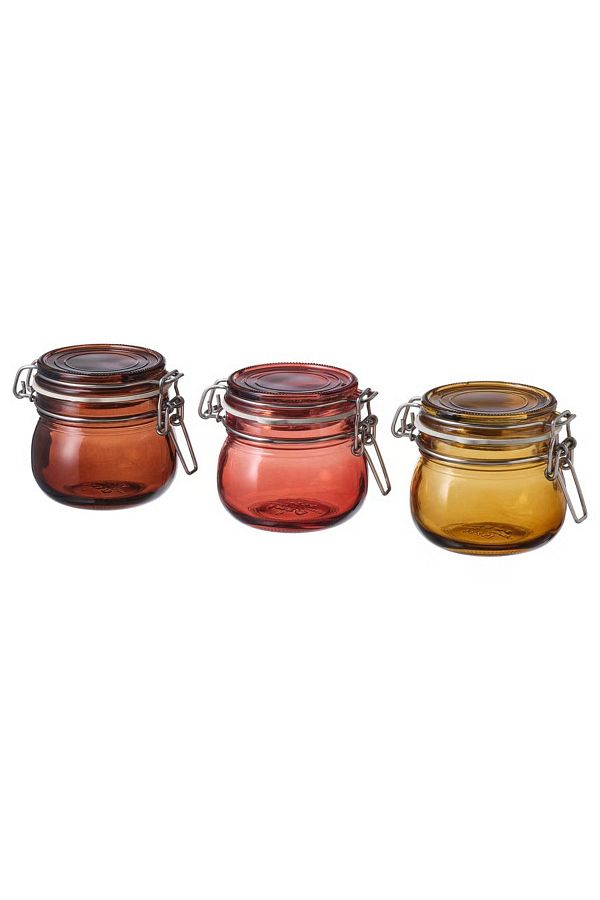 IKEA-Jar with lid, multicolor, 13 cl 3 pack 1