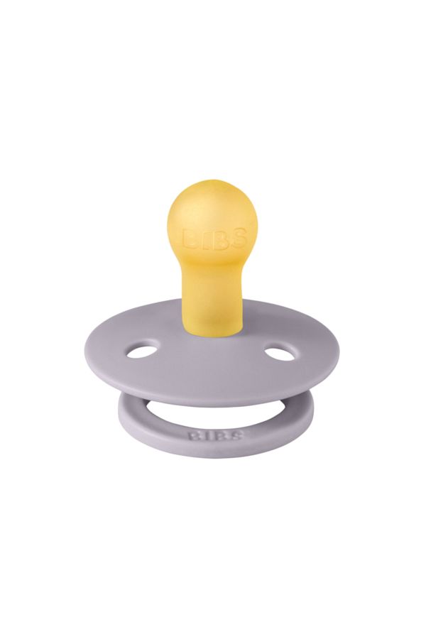 Bibs-BIBS Studio Colour Flower Latex Pacifier, Round Teat, Fossil Grey 1