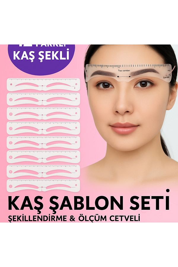 MİNGODAN-12'Li Eyebrow Template Set Shaping Measurement Ruler Eyebrow Taking Guide Suitable for Professional Home Use 1
