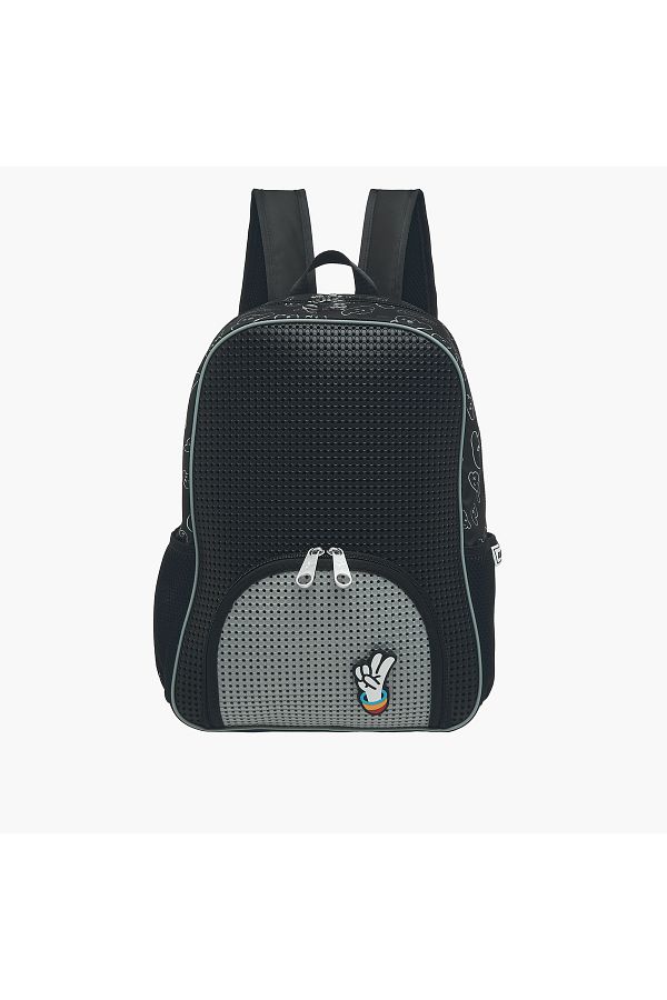 Light and Nine-Light & Nine Textured Backpack with Adjustable Shoulder Straps and Zip Closure - 32x15x41 cms 1