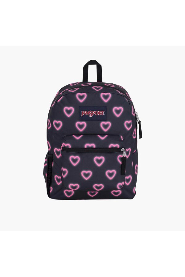 Jansport-Heart Print Backpack with Adjustable Straps and Zip Closure - 60.02x39.7x45.72 cms 1