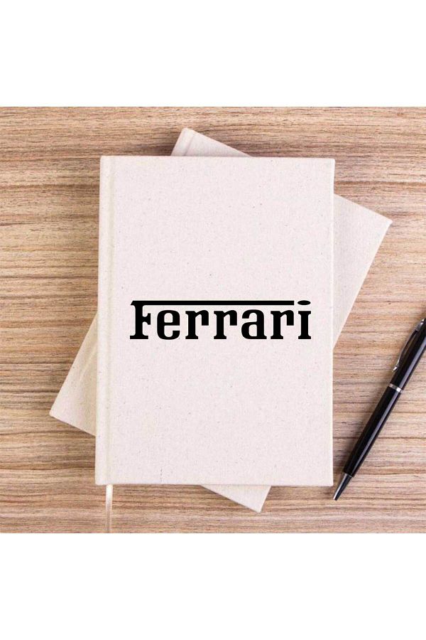Z zepplin-Ferari Text Black Cream Unlined Canvas Notebook 1