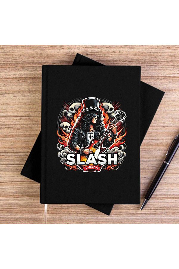 Z zepplin-Slash Gibson Black Unlined Canvas Notebook 1