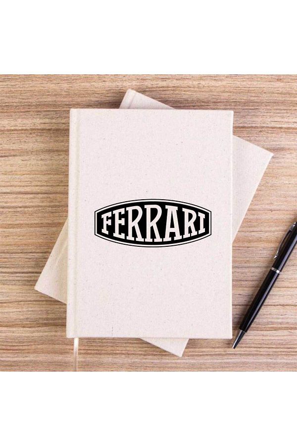 Z zepplin-Ferari Logo Text Cream Unlined Canvas Notebook 1