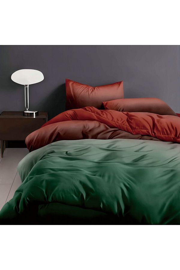 Pucioasa-Finet 4-piece bed linen, burgundy green 1