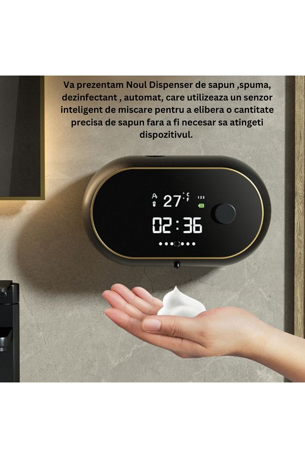 CLAUSTEEL-Auto Foam Dispenser, 500ml, Touch Sensor, Led Temp/time/foam, 2000mah Battery 1