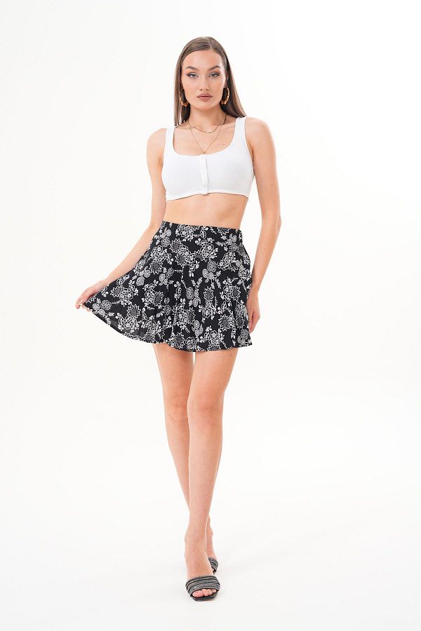 ŞİMAL-Fusta cu model pentru femei cu pantaloni scurți 250540 - 1