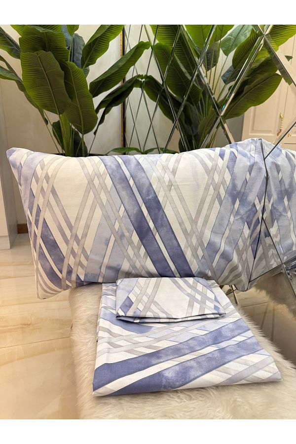 micoton-Patterned Double 100% Cotton Non-Elastic Sheet and Pillowcase Set 1