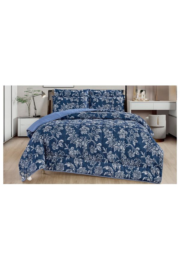 Mark-Double bed sheet with a floral pattern, reversible design, to give you a refreshing summer with microfiber materials, size 220*240 cm 1