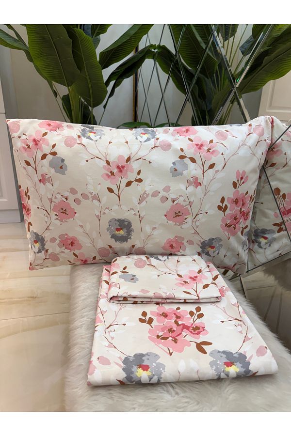 micoton-Patterned Double 100% Cotton Non-Elastic Sheet and Pillowcase Set 1