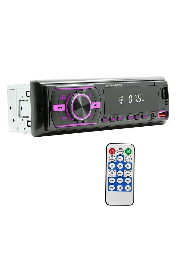 divendi-ro-Car Radio MP3 Player, with Bluetooth, 7 Color Display, 1Din, Remote Control, Black 1