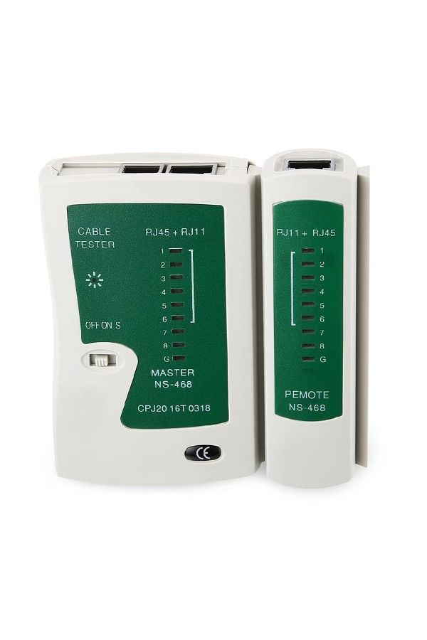 divendi-ro-LAN network cable tester, RJ45, RJ11, N21CL, Cat5, Ethernet and Line, incl. case, white/green 1