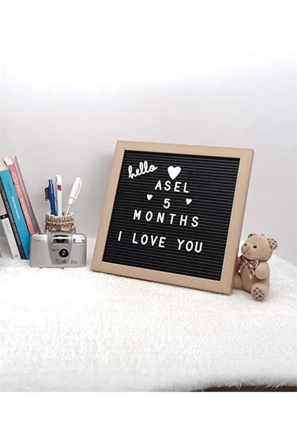 Patladı Gitti Ahsap Yazı Panosu Mesaj Tahtası Ve Beyaz Harf Seti