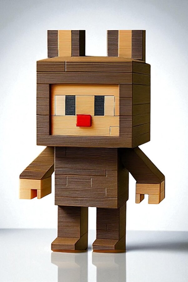 GiginGo Labubu Minecraft Pixel Adventure Serisi – Blok Tasarımlı Minecraft Stil Figür - 10cm