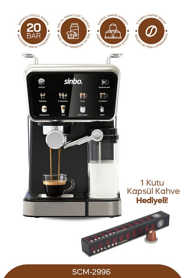 Sinbo-Scm 2996 -Capsule Coffee Apparatus Espresso Machine 1
