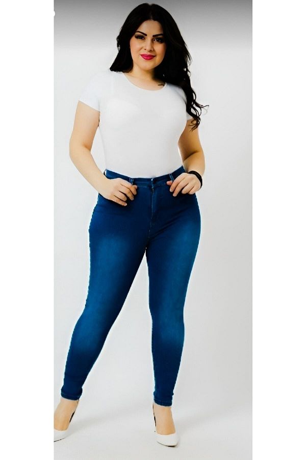 Lixera-Large Size Lycra Dark Weathered Oversize Jeans Collector Size Table Available 1