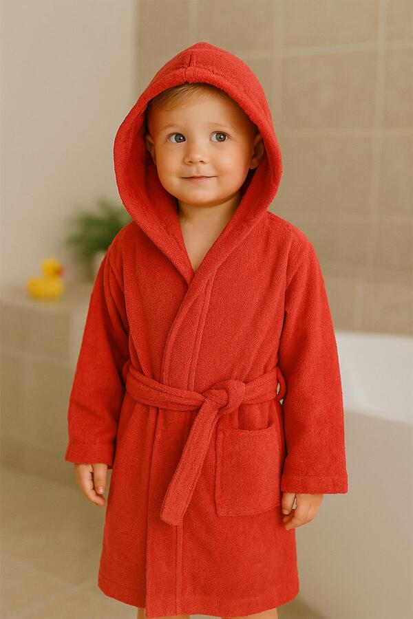 Ender Home CottonVerse Genç & Çocuk Kapşonlu Bornoz – %100 Pamuk, Unisex