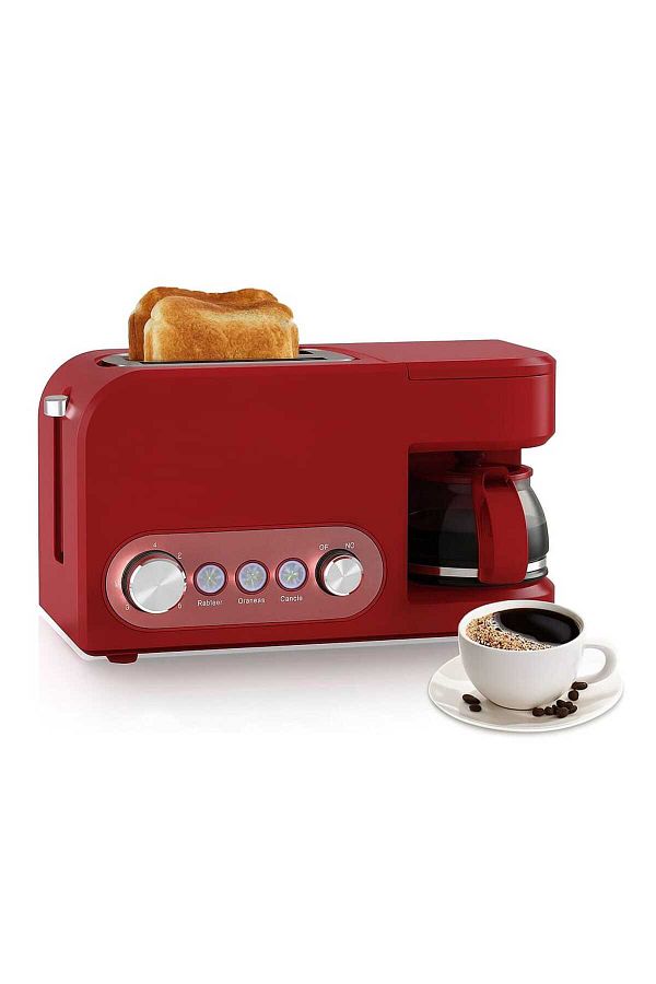 Generic-2 In 1 Breakfast Maker – Toaster With Reheat, Defrost Built-in Coffee Maker, Compact Design 1