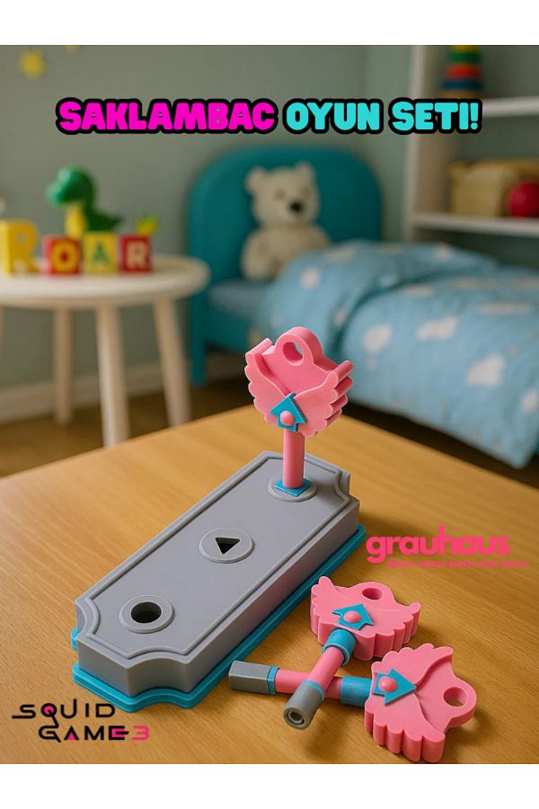 GRAUHAUS-Squid Game 3 Hide-And-Seek 3-Key Set Square Round Triangle Game Set 1