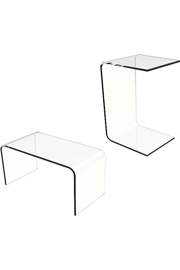 SMARTPOINTS-Acrylic End Table C Shape End Table Easy Move Display Table 1