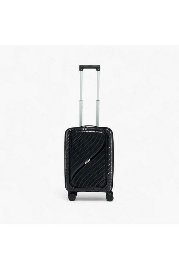 Oaklan by Shoexpress-Textured Hardcase Trolley Bag with Retractable Handle - 20 Inches Check-in Bag 1
