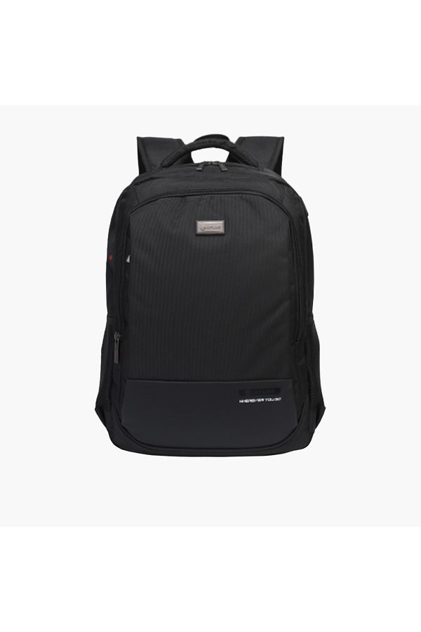 Atlas-Textured 18-inch Backpack with Adjustable Straps and Zip Closure - 28x10x45 cms 1