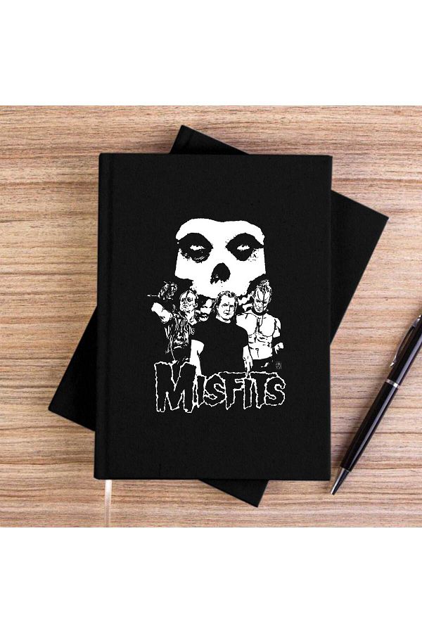 Z zepplin-Misfits Group Logo Black Unlined Canvas Notebook 1