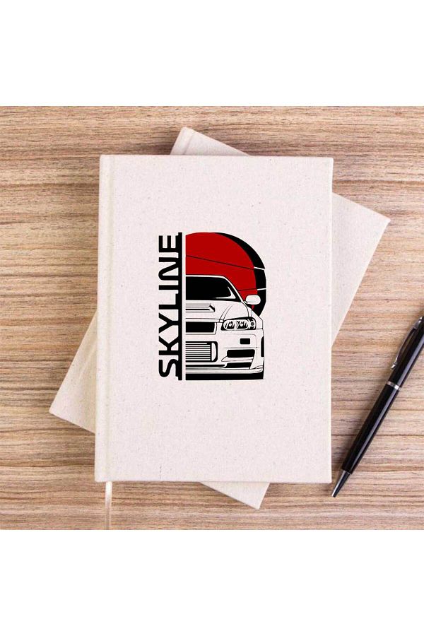 Z zepplin-Skyline Cream Unlined Canvas Notebook 1