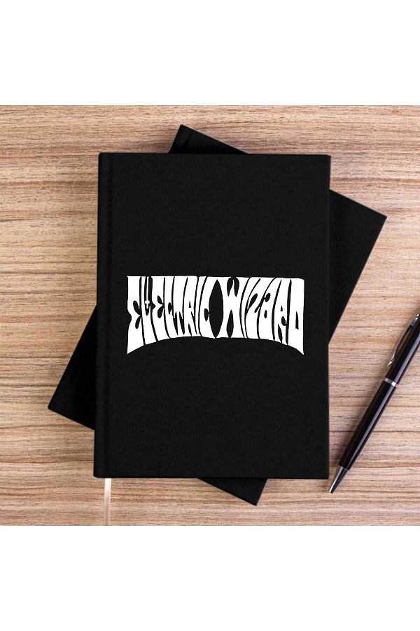 Z zepplin-Electric Wizard Text Black Unlined Canvas Notebook 1