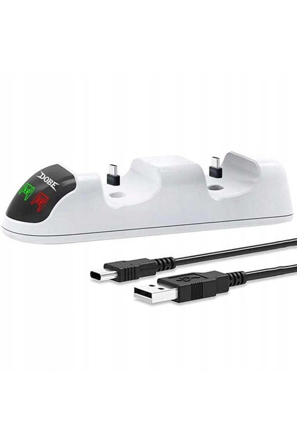 Dobe-Ps5 Controller Charging Station, Double Stand, Fast Charging, Charging Indicator, White 1