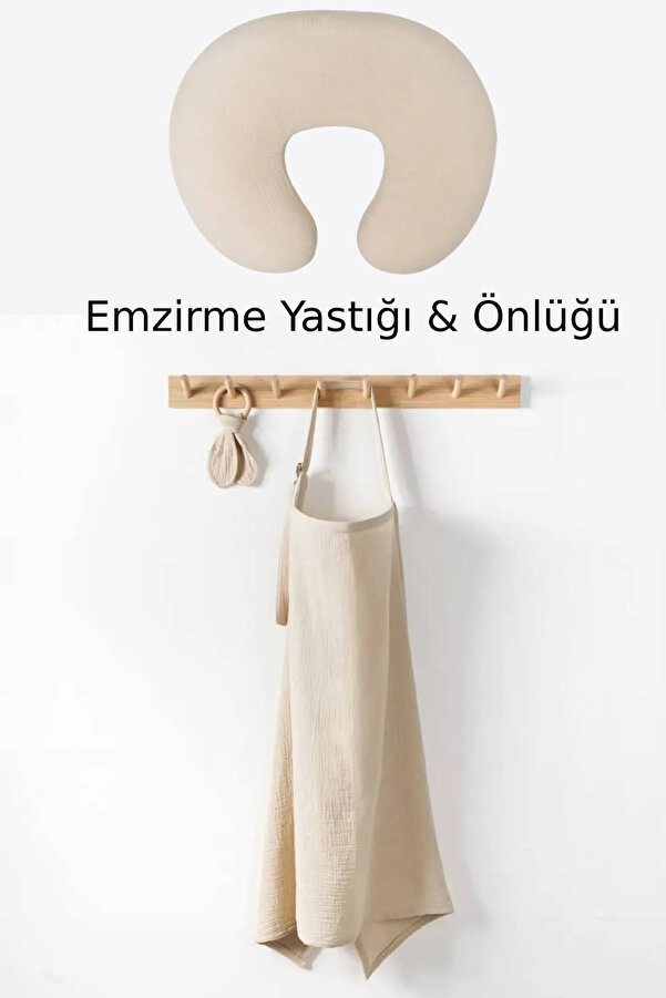 TEGA %100 Pamuk 2’li Set Emzirme Yastığı ve Örtüsü - Organik Müslin Kumaş | Bebek Emzirme Destek Yastığı