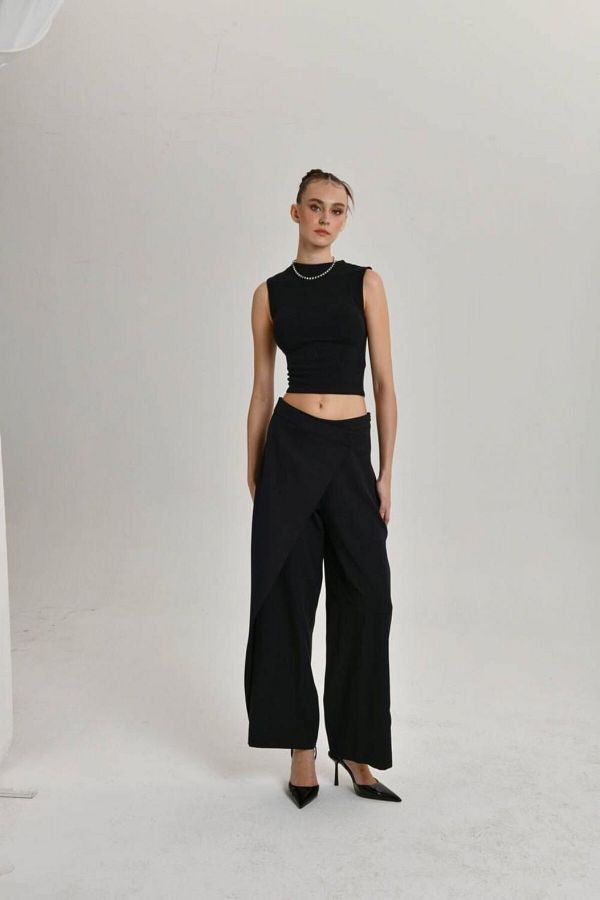 soBasic-Pantaloni de damă cu design detaliat 1