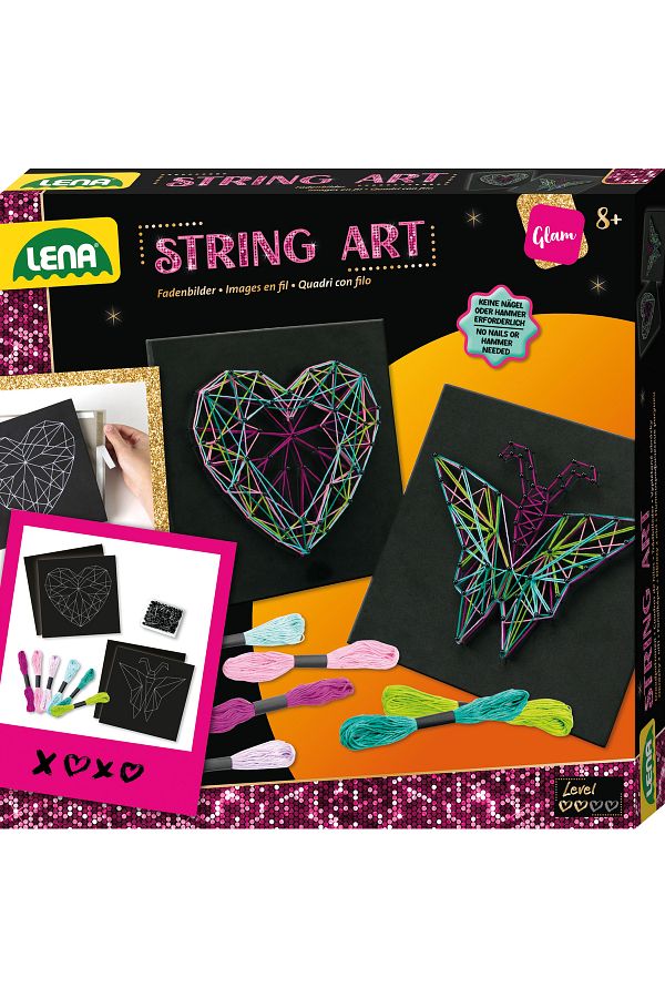 LENA-Lena string art set, butterfly and heart, 8 years+ 1