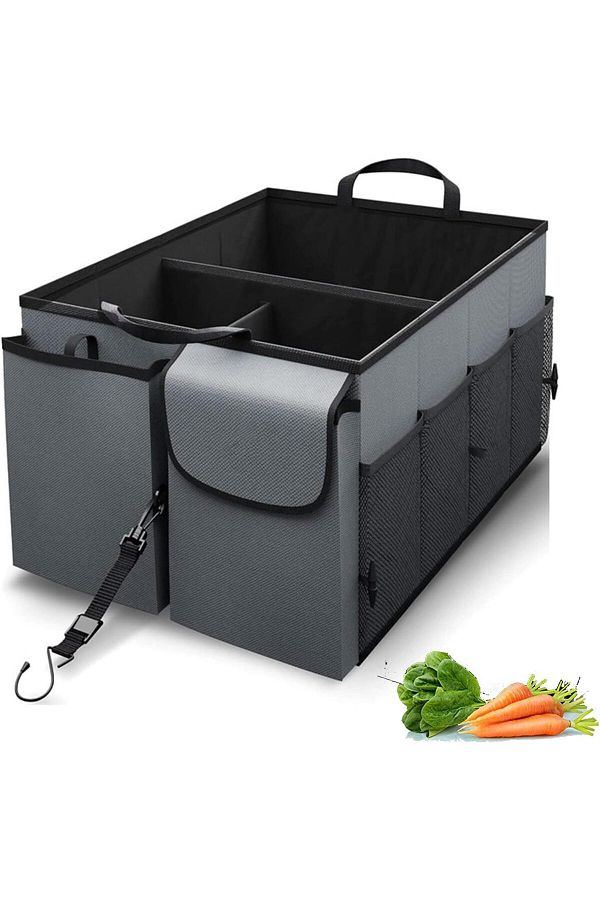 COOYA-Car Trunk Organizer Collapsible,Multi-Compartment,with Adjustable Strips & Non Slip Bottom for SUVs 1