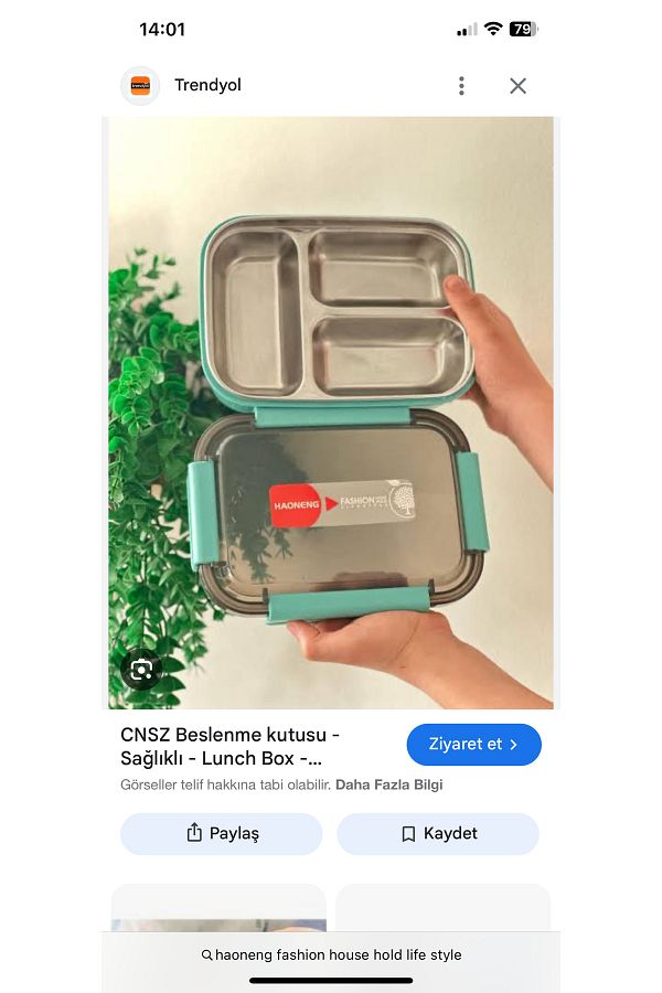 My Easy Shop-3 Compartment Stainless Steel Lockable Lunch Box Lunch Box with Spoon Gift 1