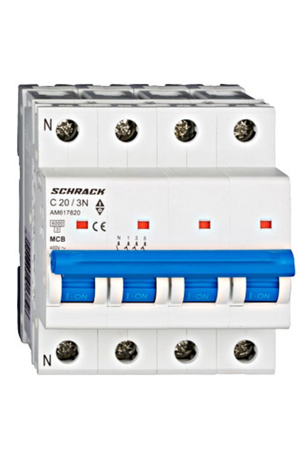 Eti-Intreruptor automat MCB, 3P+N, 20A, 6kA, curba C, AMPARO, AM617820--, Schrack 1