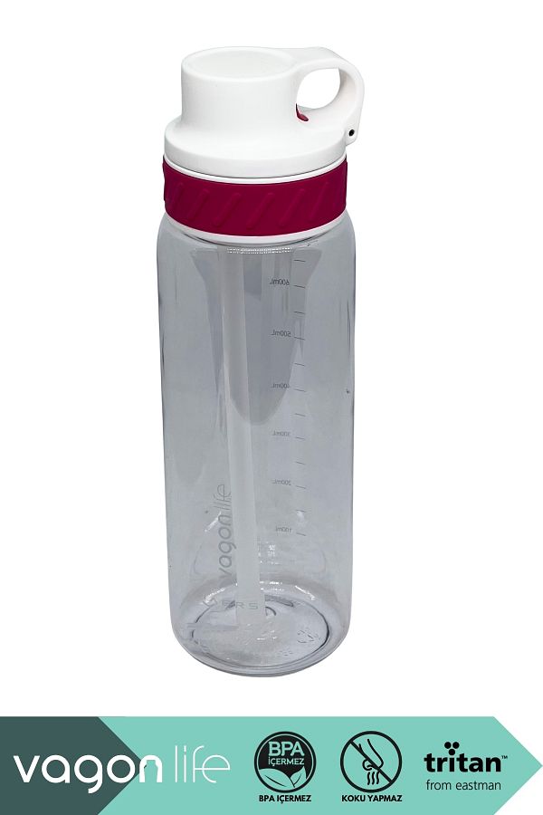Vagonlife-800ml New Collection Tritan Water Bottle with Straw/Without Straw Use Transparent Body 1