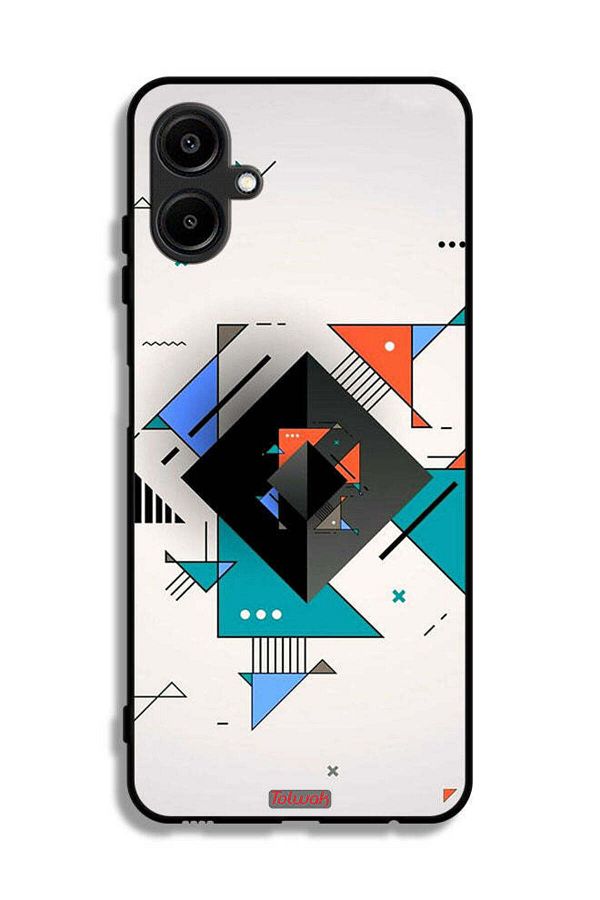Tolwak-Samsung Galaxy A06 4G Protective Case Cover Square And Triangle Shapes Abstract Pattern 1