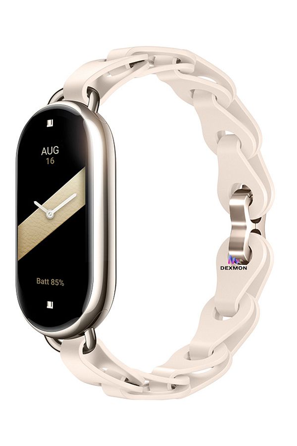 Dexmon-Xiaomi Mi Band 8 Mi Band 9 Mi Band 10 متوافق مع حبل سيليكون بتصميم شبكي مع دبوس معدني 1