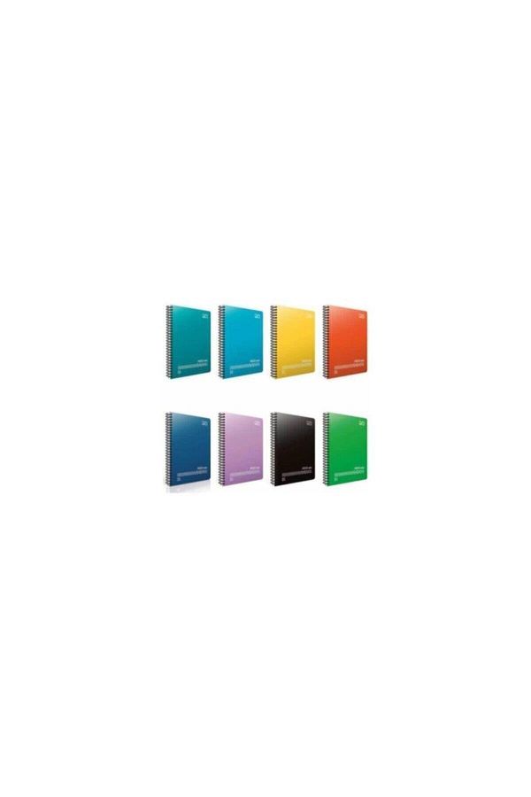 Gıpta-Fresco Spiral Pp Cover A4 96 Sheets Notebook Set - 4 Squared, 4 Lined 8 Pieces 1