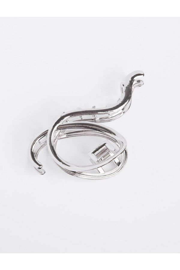 Jimmy Key-Silver Color Asymmetrical Patterned Shiny Peg Buckle 1