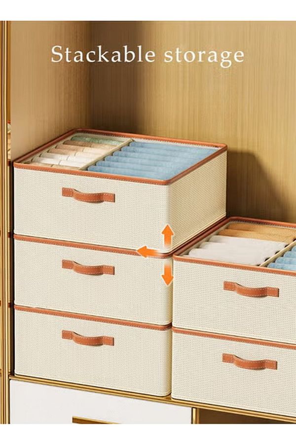 Generic-صندوقان لتخزين الملابس قابلان للطي والغسل مع مقابض، صناديق تخزين، صناديق تخزين مكعبة 1