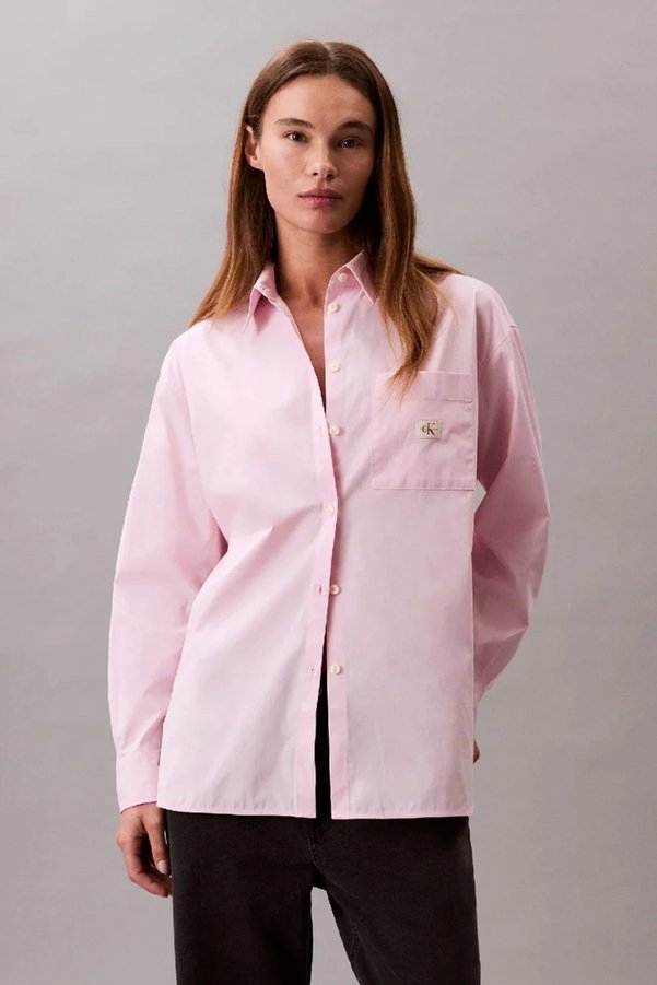 Calvin Klein Poplin Relaxed Shirt Women's Pink Shirt Lv047C143G-W0S