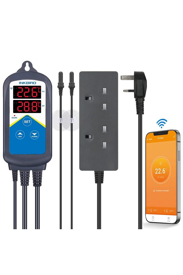 Inkbird-ITC-306A WiFi Aquarium Temperature Controller Aquarium Thermostats with Dual Heating Socket 1