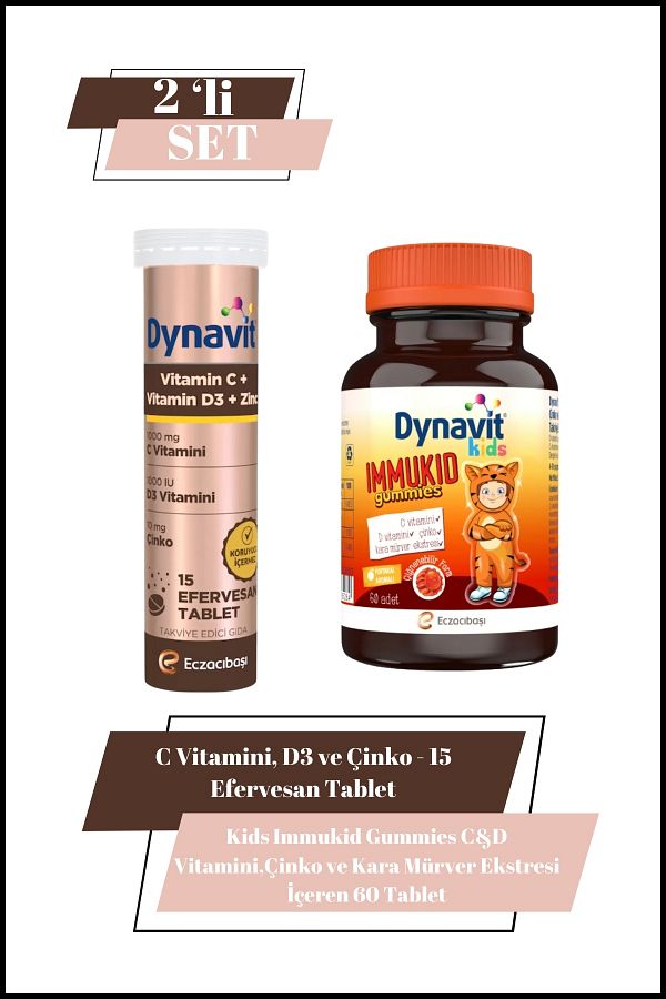Dynavit-Vitamin C, D3 and Zinc & Kids Immukid Gummies 1