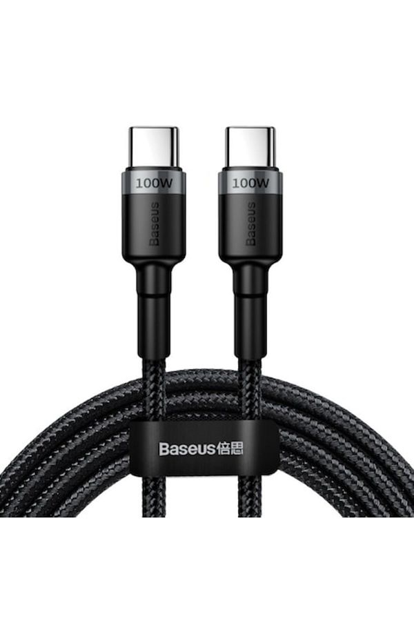 Baseus-Cablu de date și încărcare CAFULE CATKLF-ALG1, USB Tip-C la USB Tip-C, 100W, 2m, Gri 1