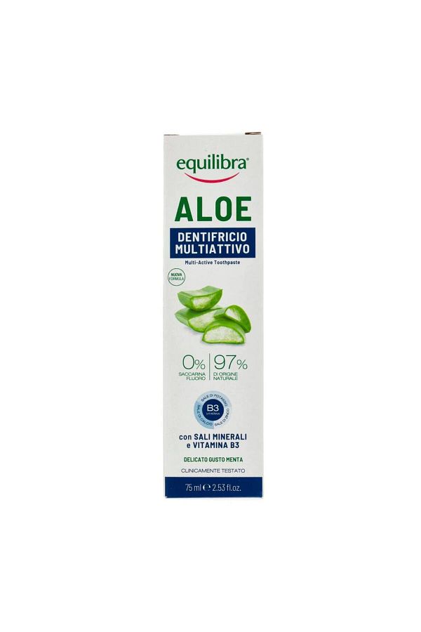 Equilibra-Aloe Multiactive Toothpaste, Anti-Caries, Anti-Tartar, Gingival Protector, 75 ml, Equilibra 1